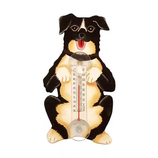 Begging Mutt Small Window Thermometer