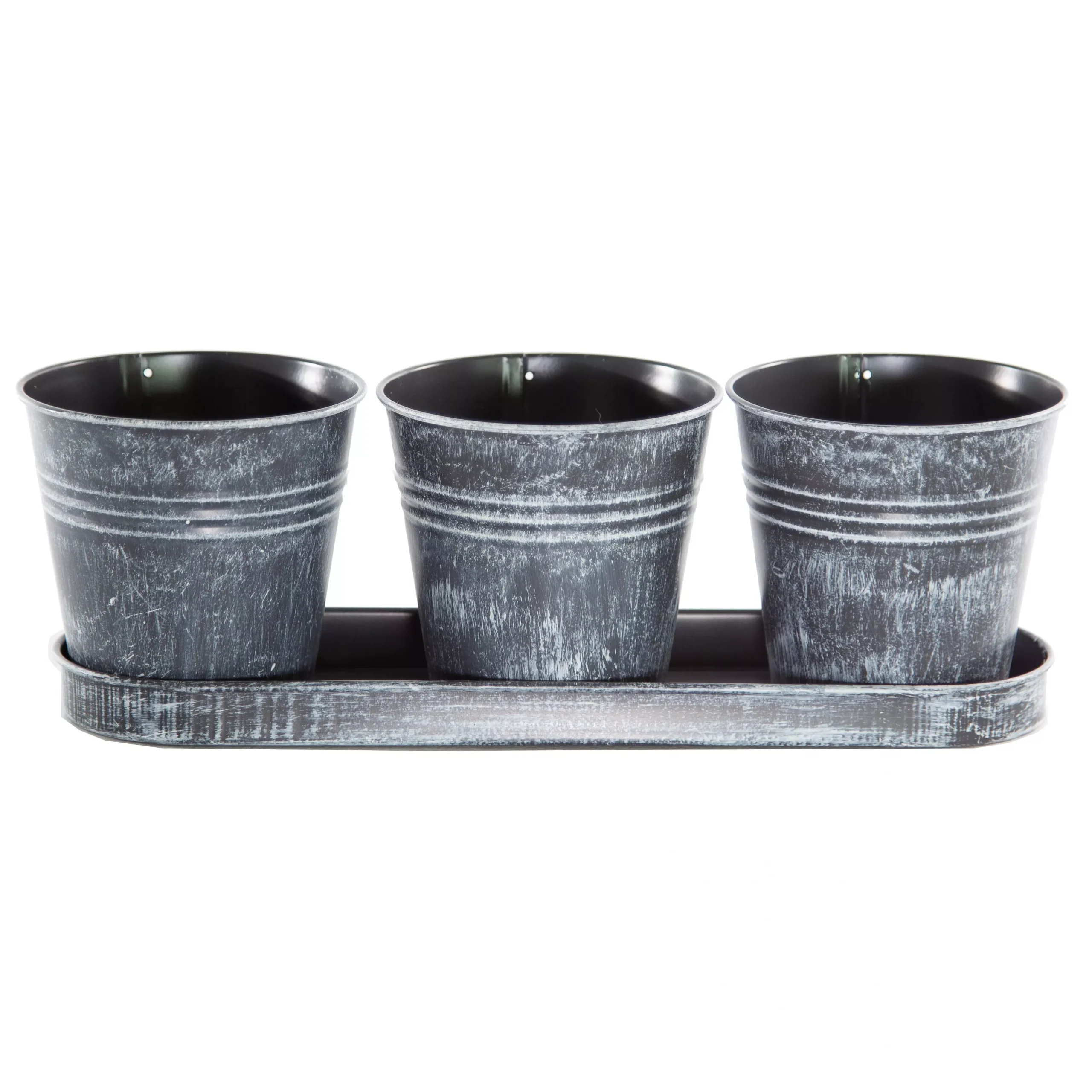 Gardener Select Farmhouse Collection 4 in. Pot and Tray Set