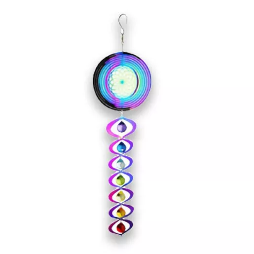 Iridescent Chakra Spinner w/Crystals 6 in. x 23-1/2 in.
