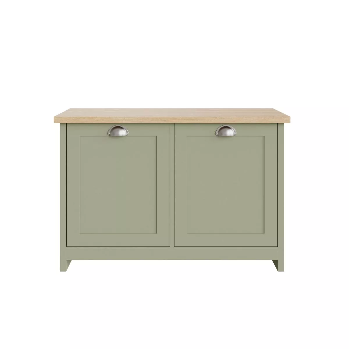 Lancaster Shoe Storage Green & Oak 2 Doors 4 Shelves