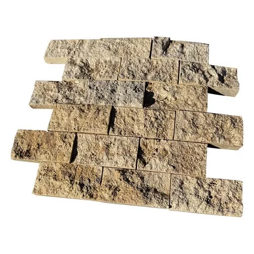 Ledger Panel Mosaic Ivory Splitface Flat 2 in. x 4 in.