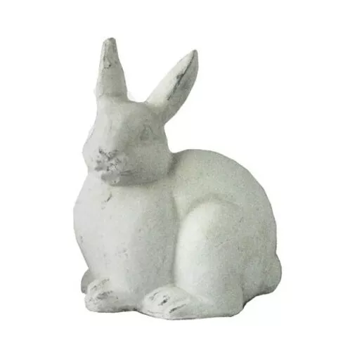 MCarr Statue Sitting Rabbit Medium Antique White 8 in. x 6 in. x 10 in.