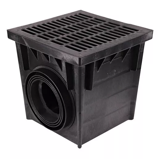 NDS Drain Basin Kit Square 24 in. w/ Black Grate