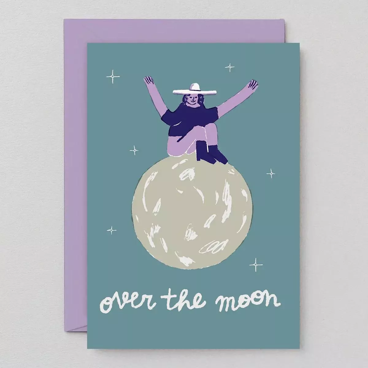 ’Over the Moon ’ Greeting Card