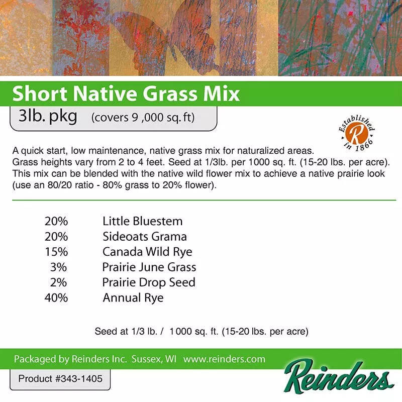 Reinders – Wisconsin Short Native Grass Mix – 3 LB Bag