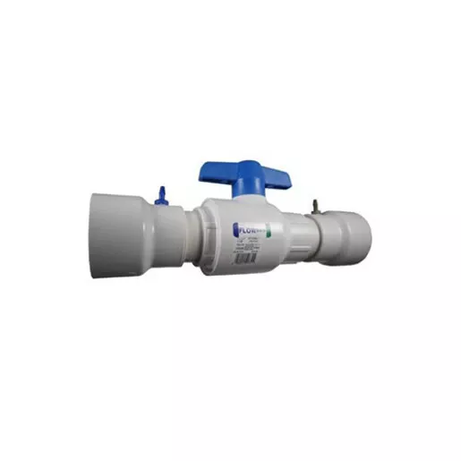 Sch 40 PVC Coupling With Ball Valve 2 in. Socket for Ezflo Fertigation Tanks