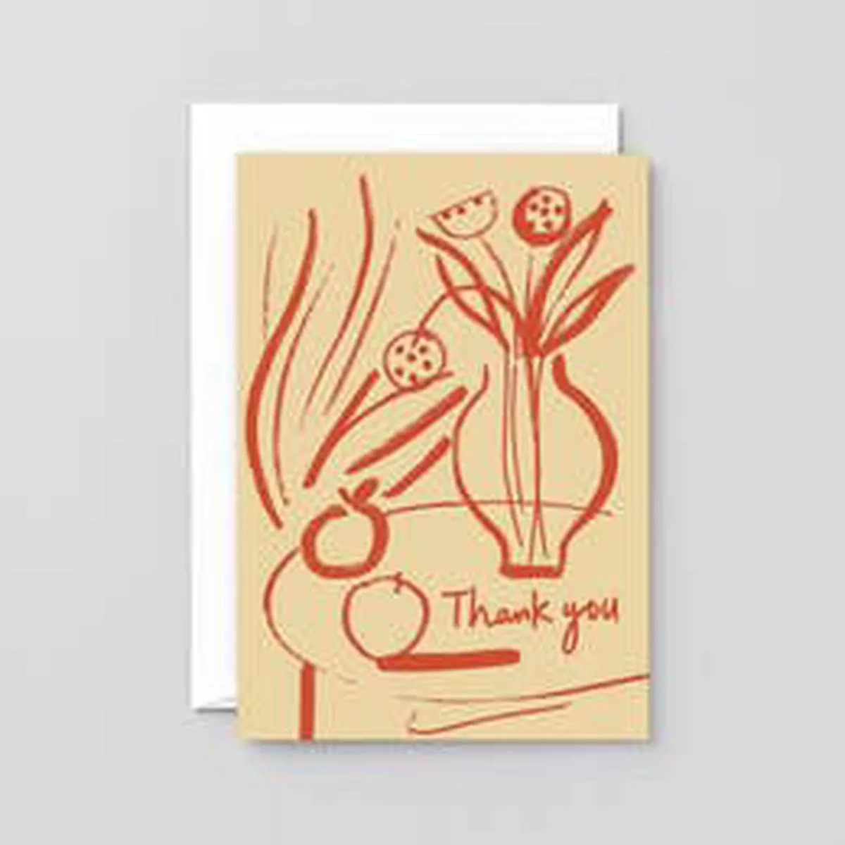 ’Thank You Vase on Table ’ Letterpress Card