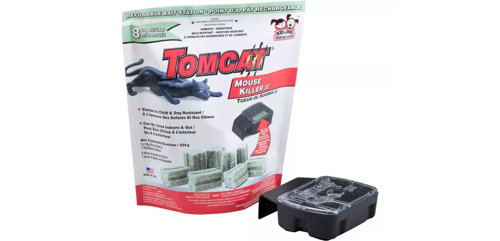 Tomcat Mouse Killer Refillable Bait Station, 8-pk